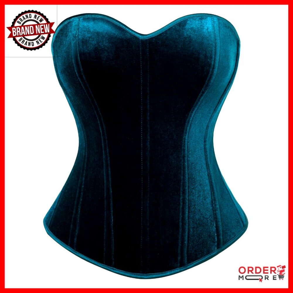 Vintage Velvet Corset Top Strapless Sweetheart Neckline Overbust Bodyshaper